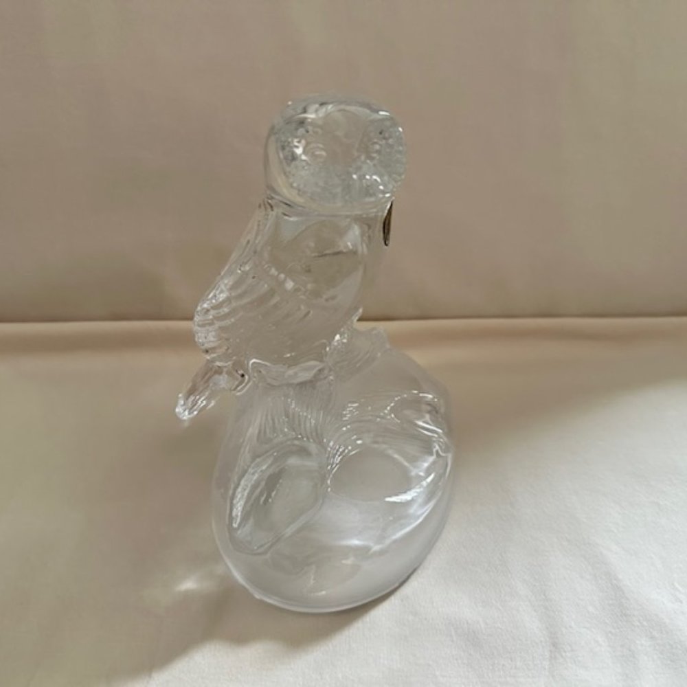 Vintage Cristal d Arques Crystal Owl Figurine
